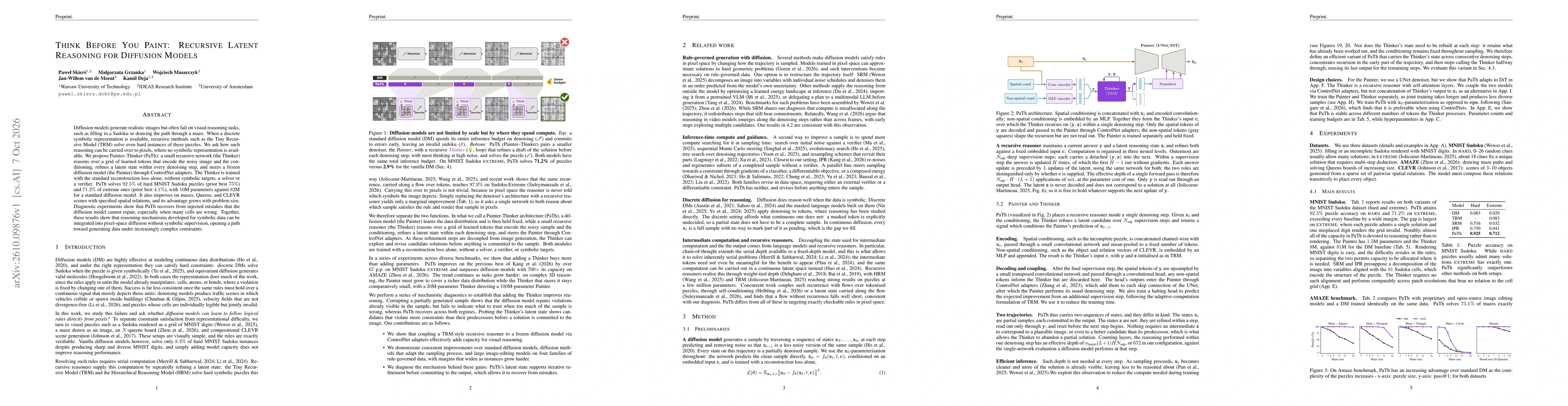 Thumbnail for Think Before You Paint: Recursive Latent Reasoning for Diffusion Models