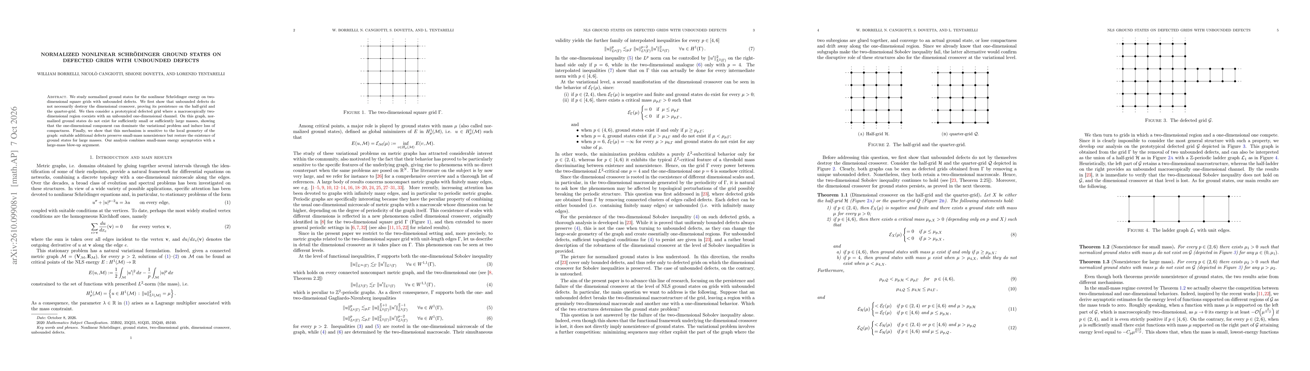 Thumbnail for Normalized nonlinear Schrödinger ground states on defected grids with unbounded defects