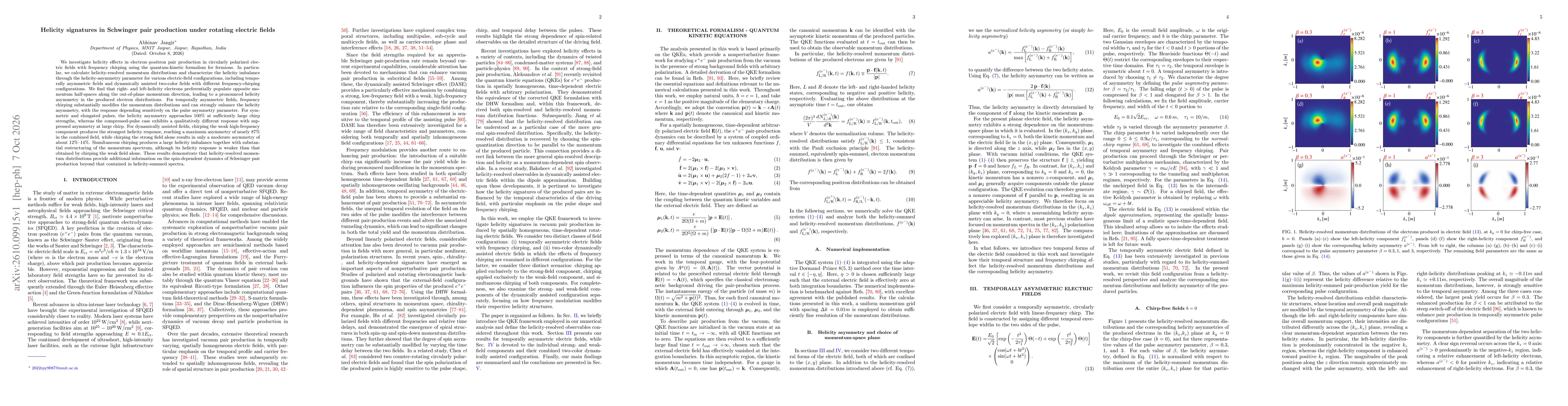 Thumbnail for Helicity signatures in Schwinger pair production under rotating electric fields