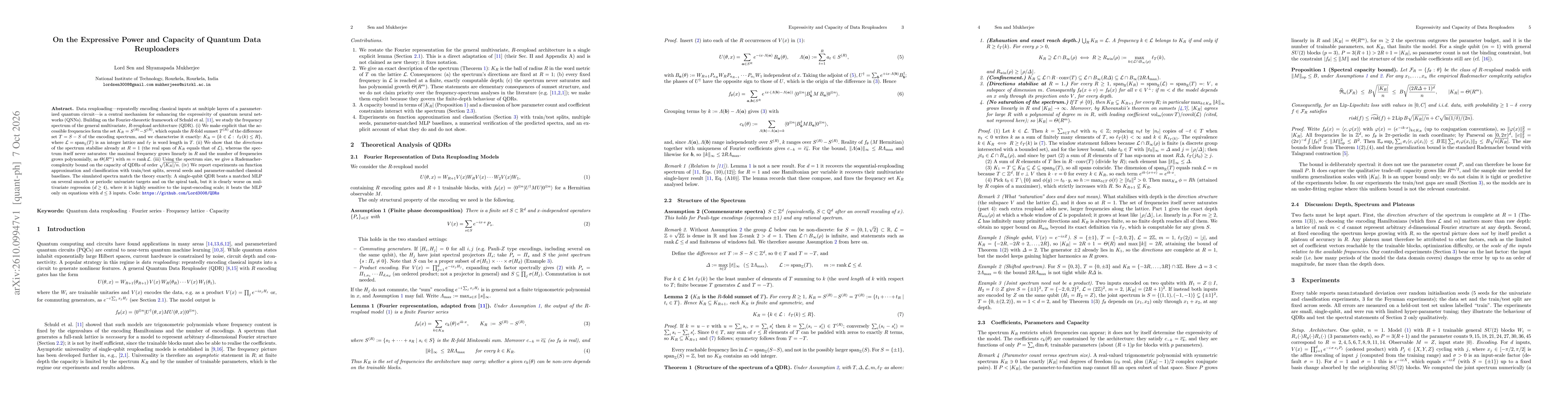 Thumbnail for On the Expressive Power and Capacity of Quantum Data Reuploaders