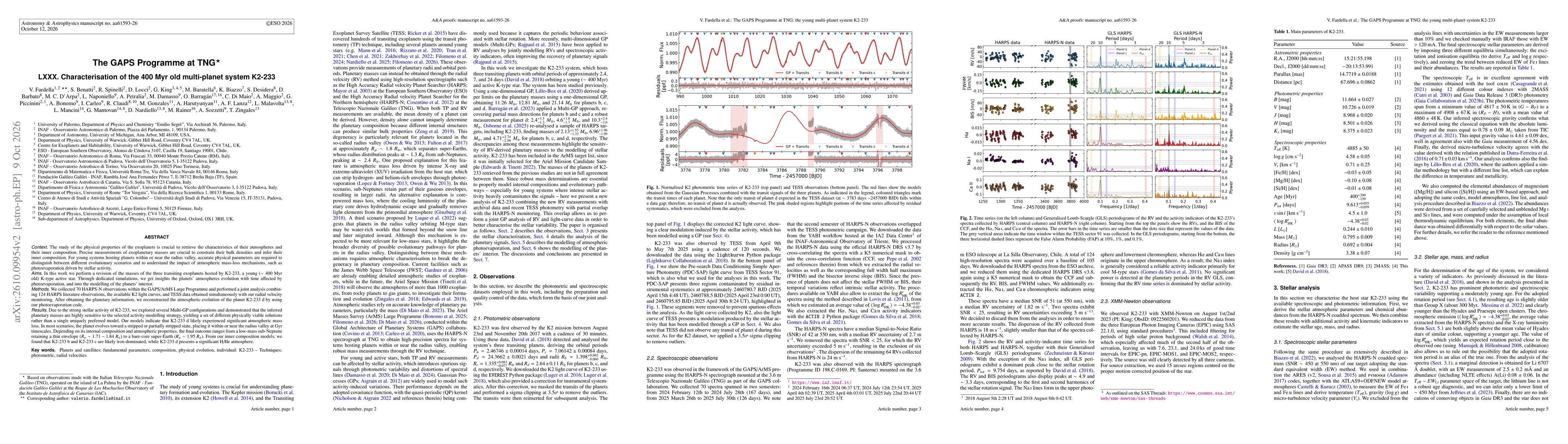 Thumbnail for The GAPS Programme at TNG. LXXX. Characterisation of the 400 Myr old multi-planet system K2-233