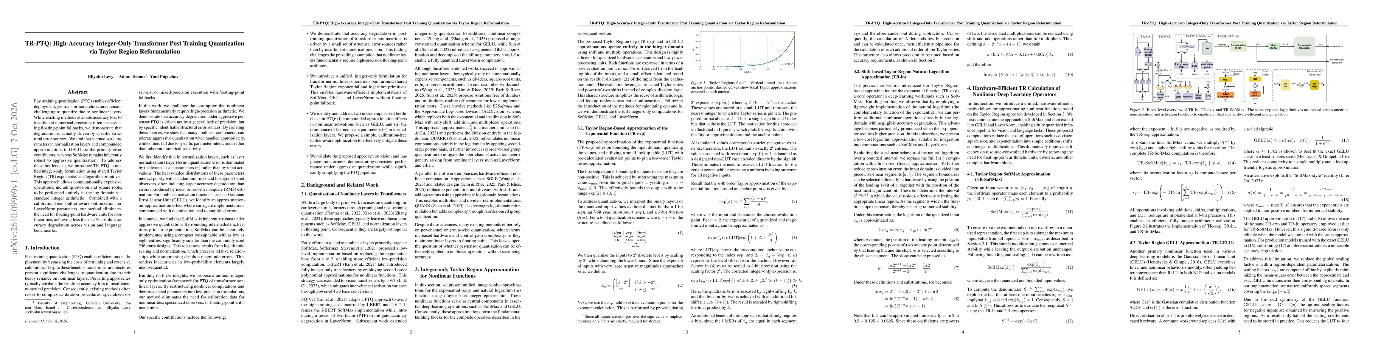 Thumbnail for TR-PTQ: High-Accuracy Integer-Only Transformer Post Training Quantization via Taylor Region Reformulation