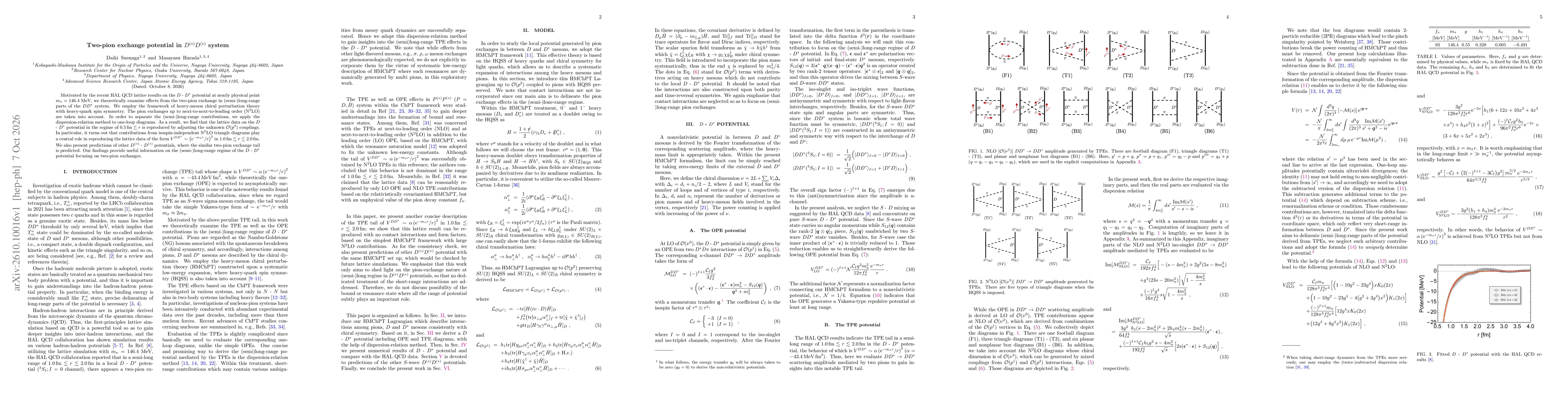 Thumbnail for Two-pion exchange potential in $D^{(*)}D^{(*)}$ system