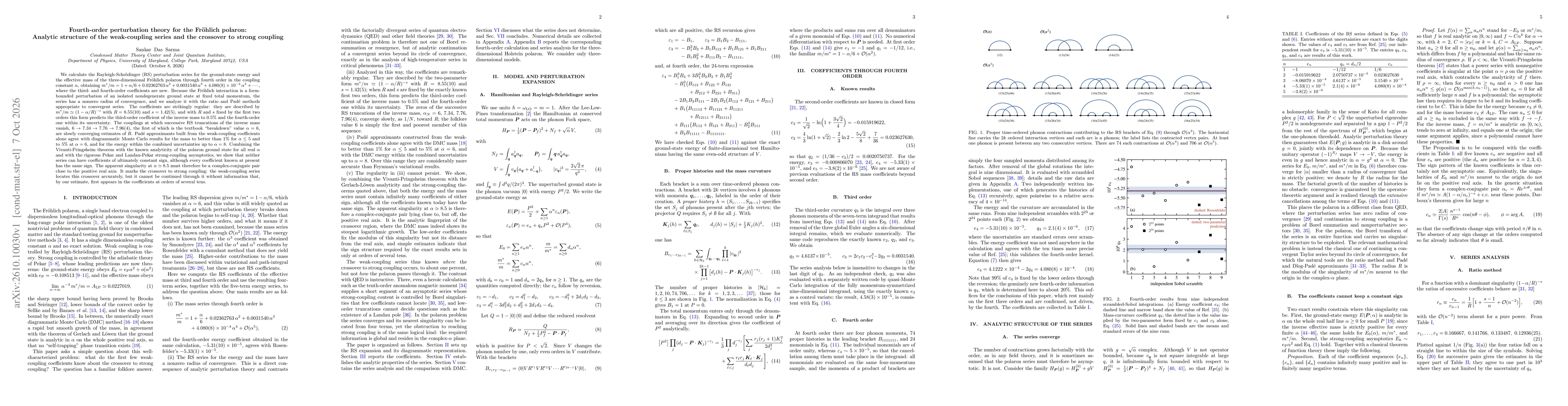Thumbnail for Fourth-order perturbation theory for the Frohlich polaron: Analytic structure of the weak-coupling series and the crossover to strong coupling