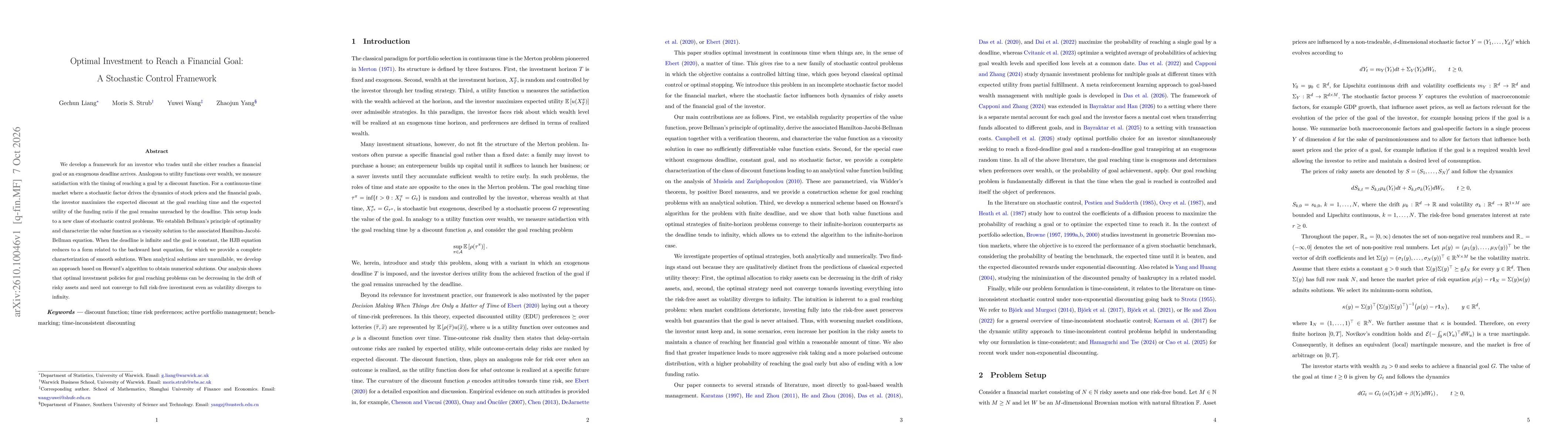 Thumbnail for Optimal Investment to Reach a Financial Goal: A Stochastic Control Framework