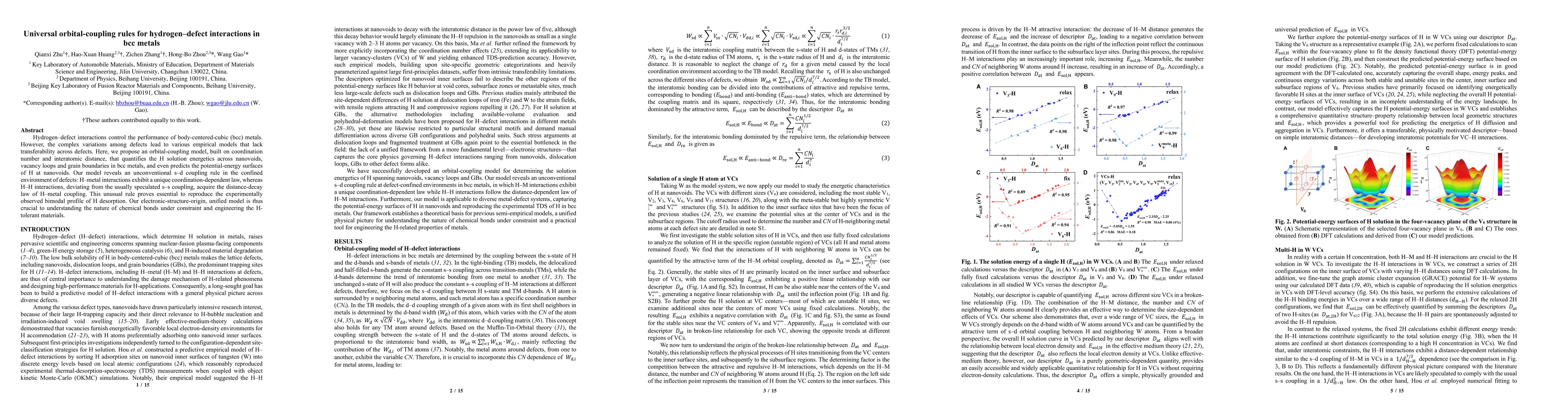 Thumbnail for Universal orbital-coupling rules for hydrogen-defect interactions in bcc metals