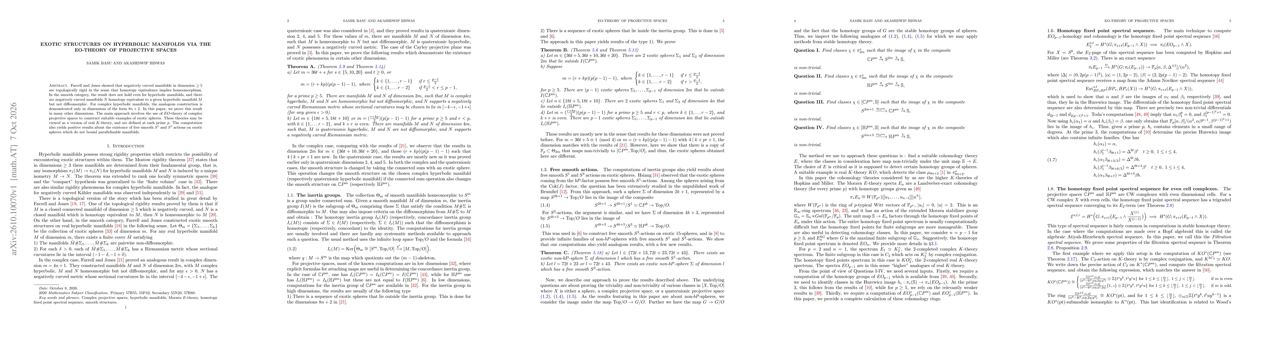 Thumbnail for Exotic structures on hyperbolic manifolds via the EO-theory of Projective Spaces