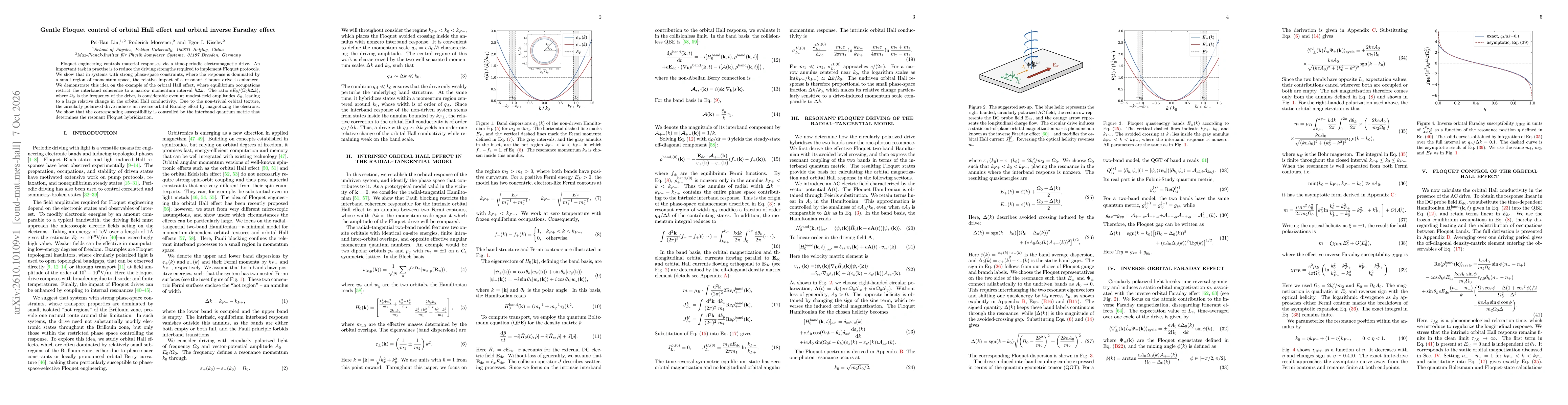 Thumbnail for Gentle Floquet control of orbital Hall effect and orbital inverse Faraday effect