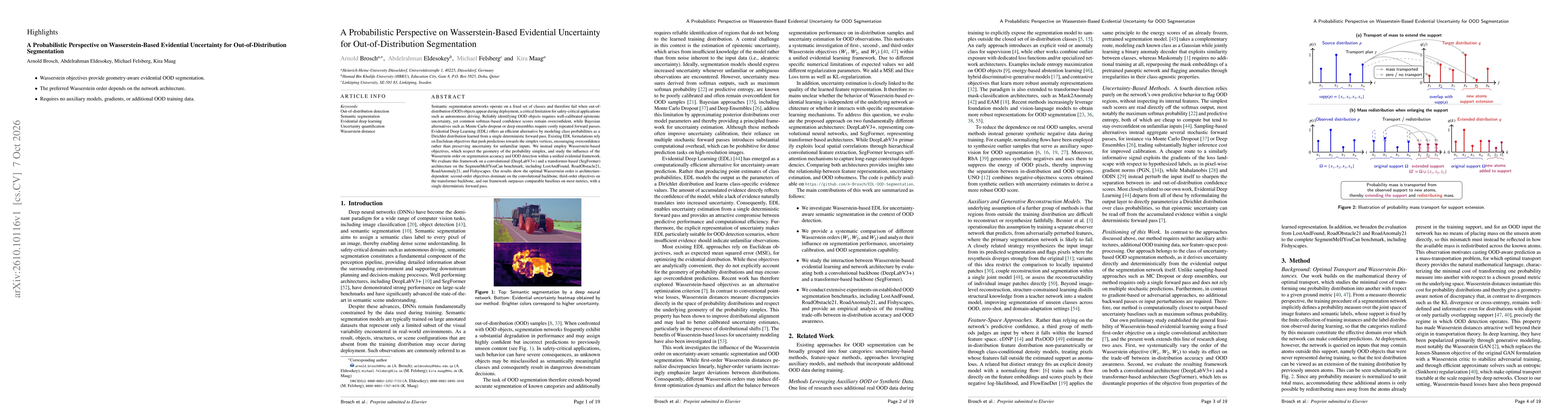 Thumbnail for A Probabilistic Perspective on Wasserstein-Based Evidential Uncertainty for Out-of-Distribution Segmentation