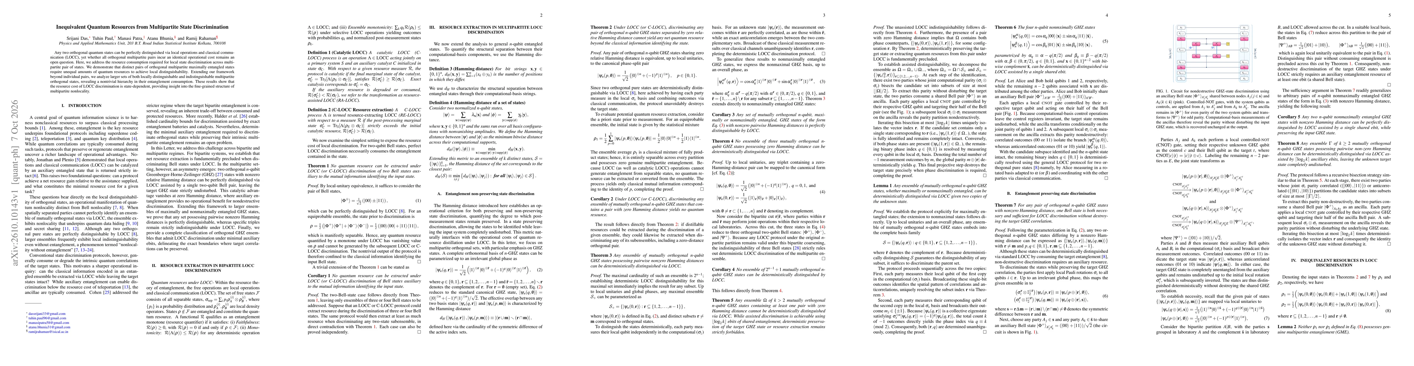 Thumbnail for Inequivalent Quantum Resources from Multipartite State Discrimination