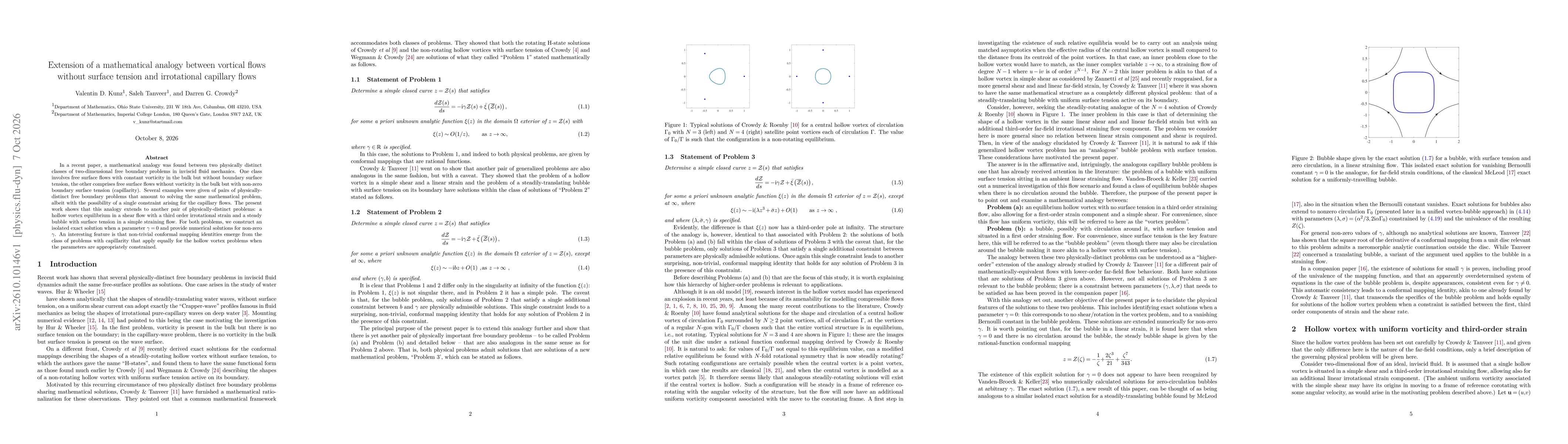 Thumbnail for Extension of a mathematical analogy between vortical flows without surface tension and irrotational capillary flows