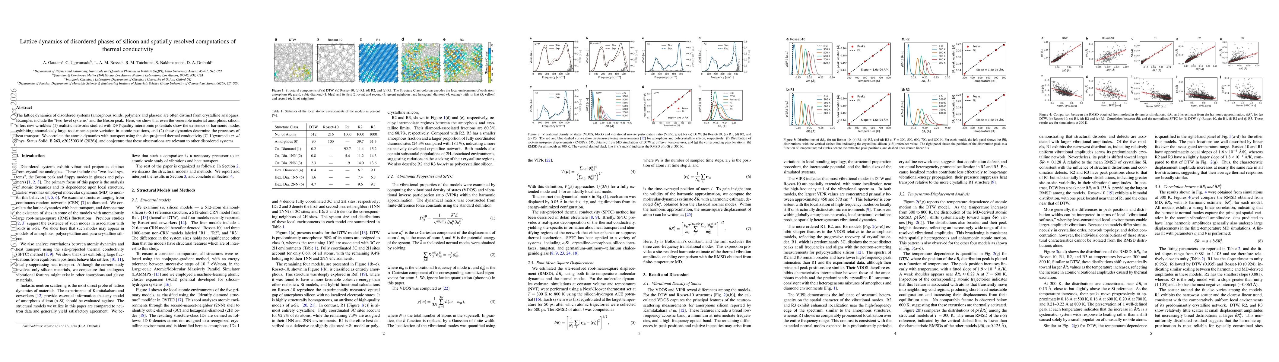 Thumbnail for Lattice dynamics of disordered phases of silicon and spatially resolved computations of thermal conductivity