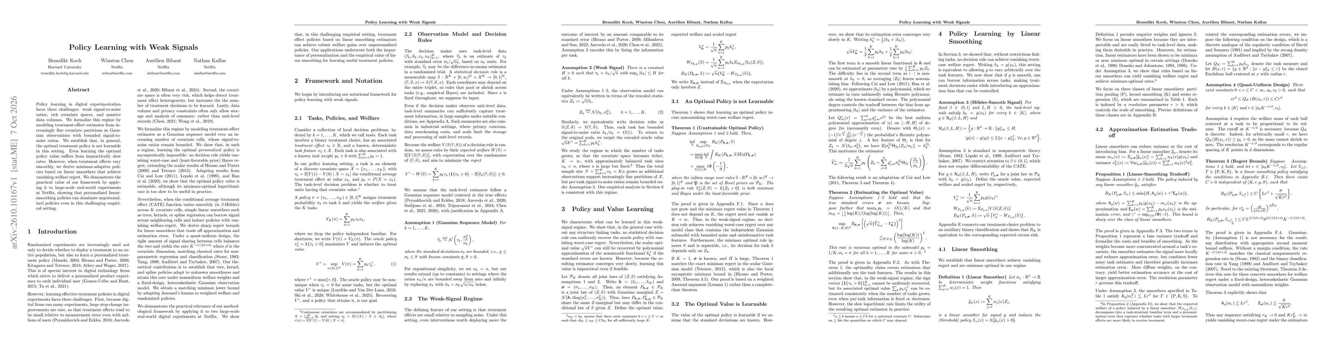 Thumbnail for Policy Learning with Weak Signals