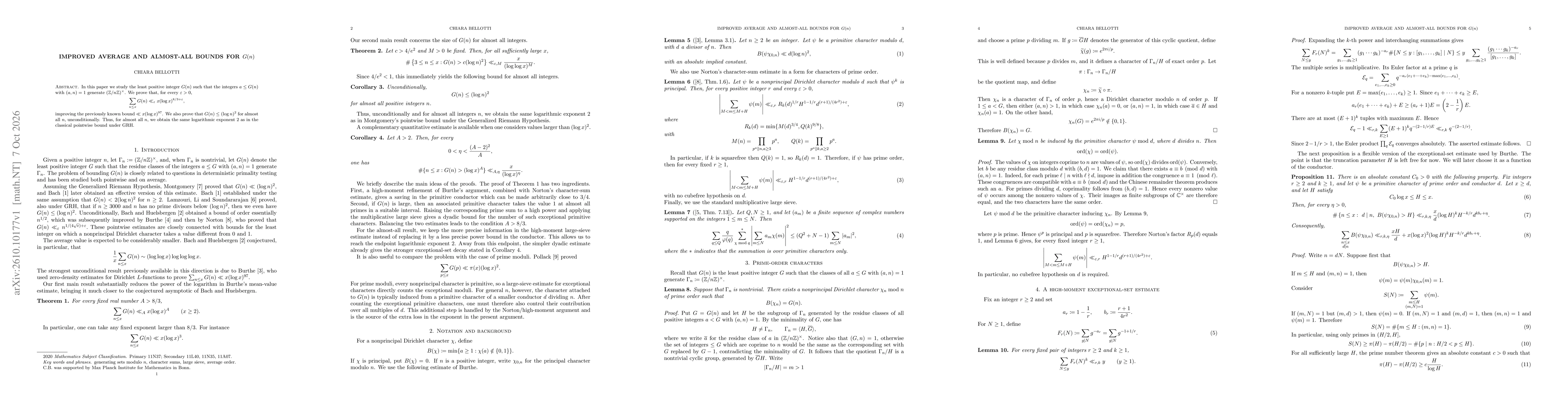 Thumbnail for Improved average and almost-all bounds for $G(n)$