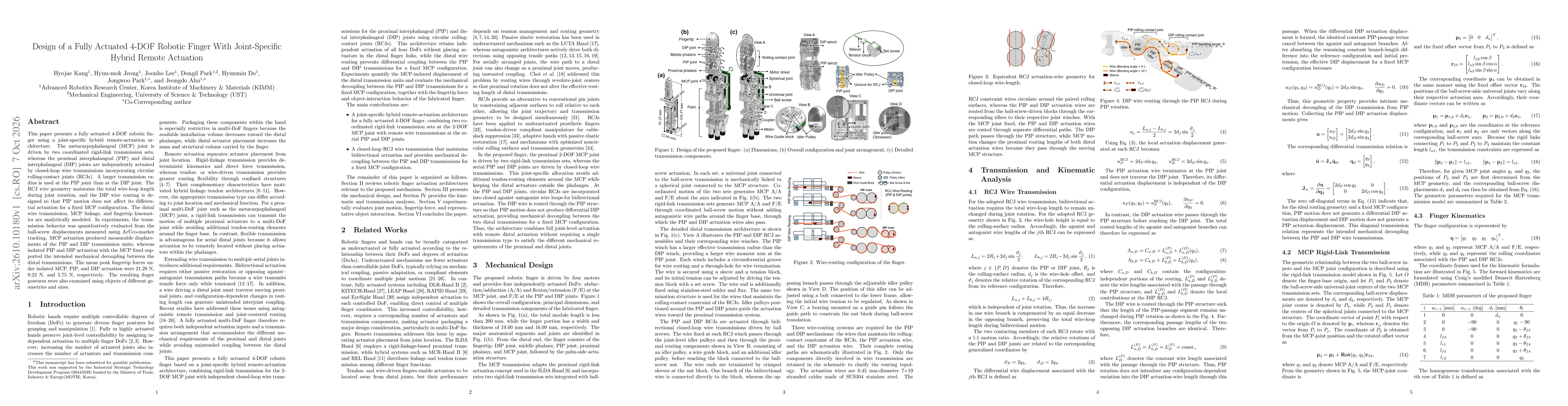 Thumbnail for Design of a Fully Actuated 4-DOF Robotic Finger With Joint-Specific Hybrid Remote Actuation