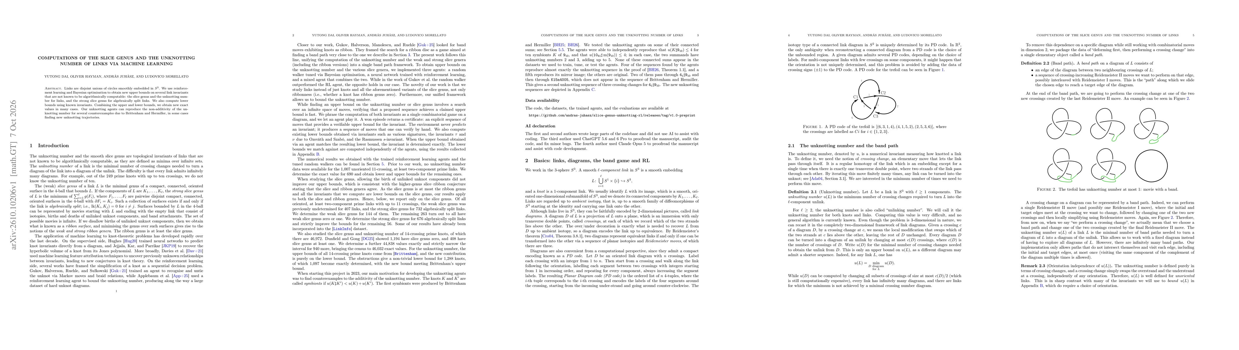 Thumbnail for Computations of the slice genus and the unknotting number of links via machine learning