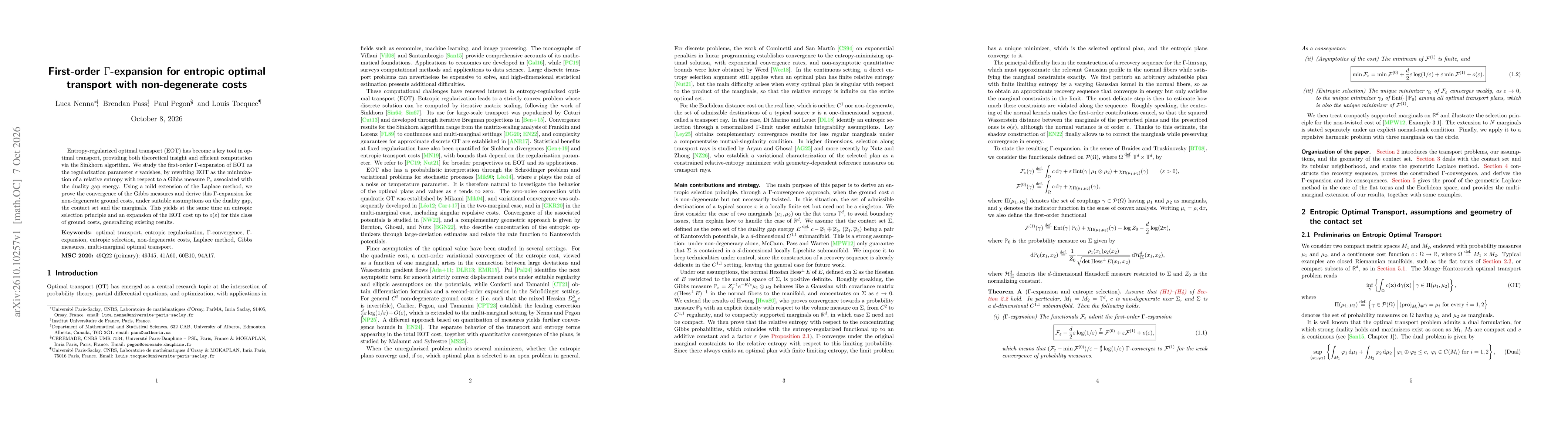 Thumbnail for First-order $Γ$-expansion for entropic optimal transport with non-degenerate costs