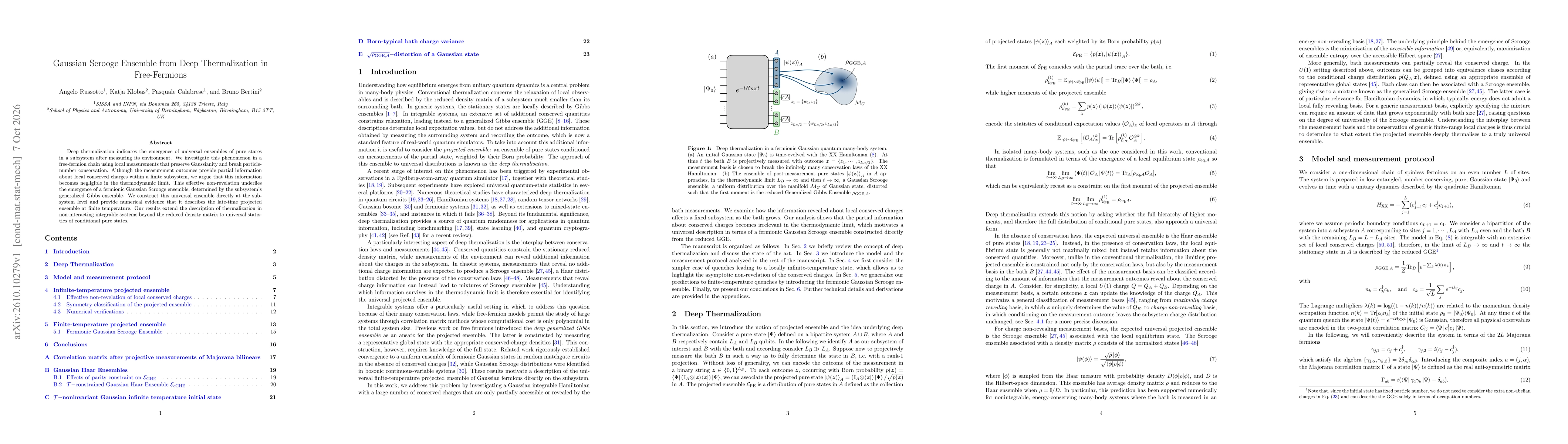 Thumbnail for Gaussian Scrooge Ensemble from Deep Thermalization in Free-Fermions