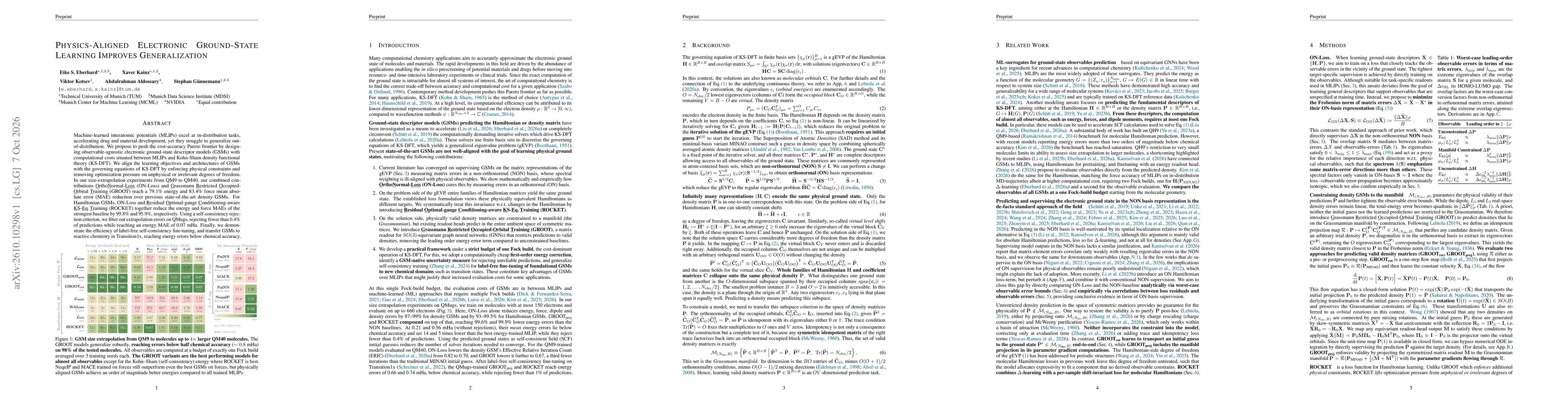 Thumbnail for Physics-Aligned Electronic Ground-State Learning Improves Generalization