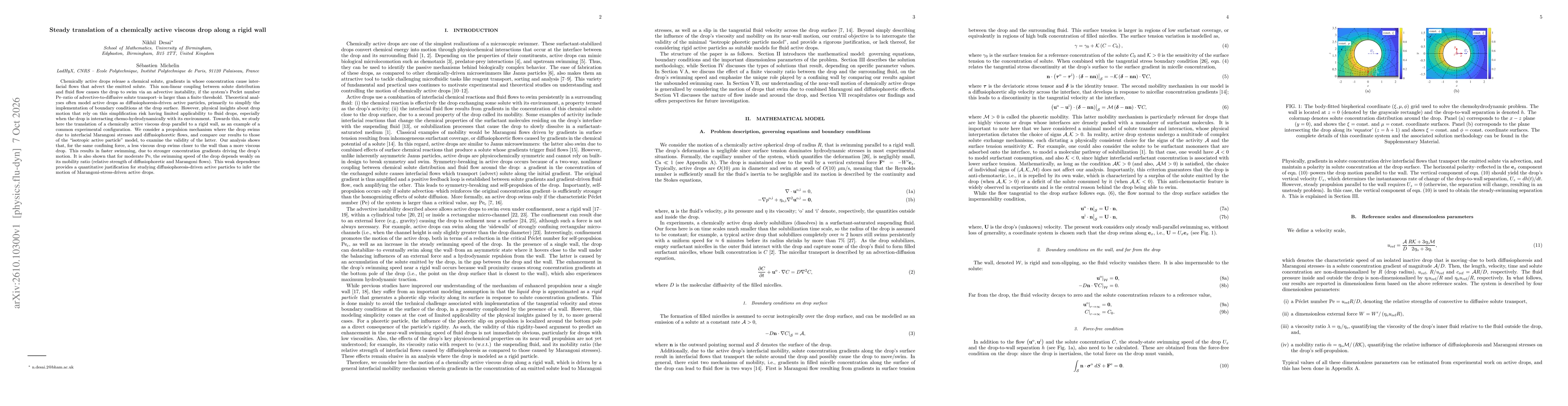 Thumbnail for Steady translation of a chemically active viscous drop along a rigid wall