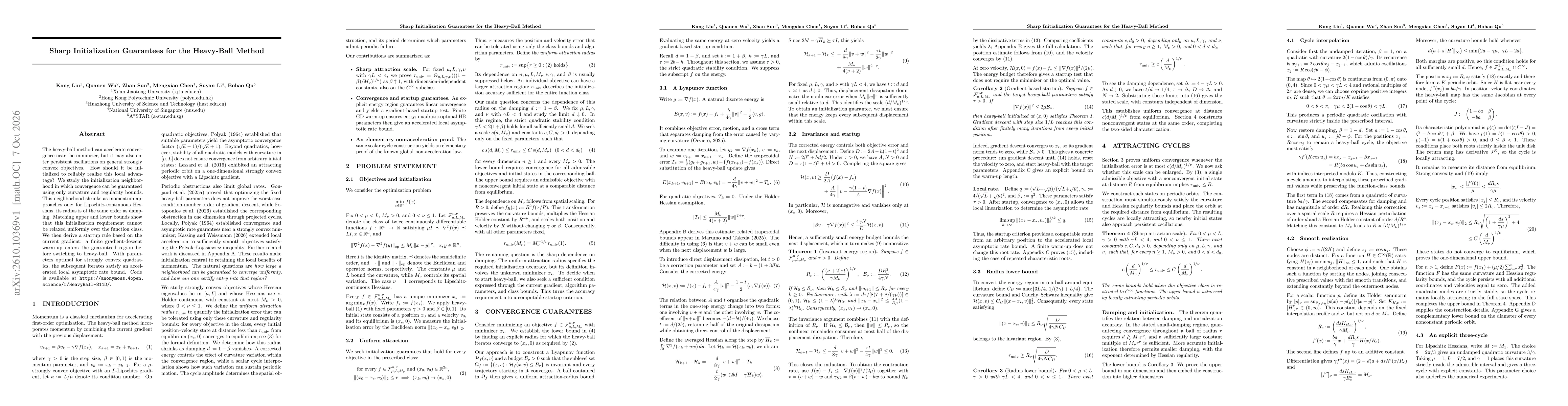 Thumbnail for Sharp Initialization Guarantees for the Heavy-Ball Method