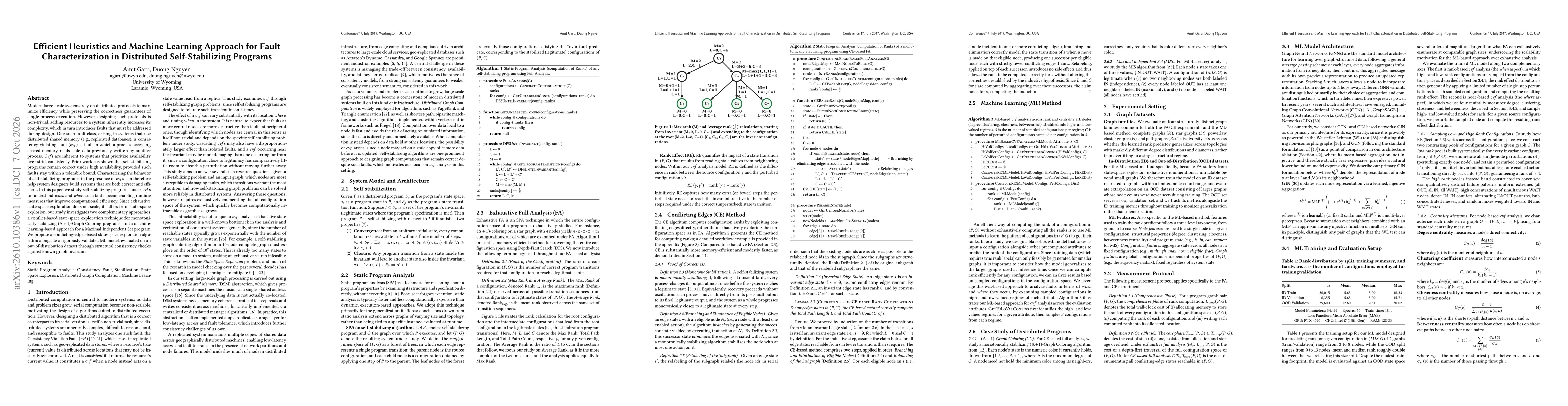 Thumbnail for Efficient Heuristics and Machine Learning Approach for Fault Characterization in Distributed Self-Stabilizing Programs