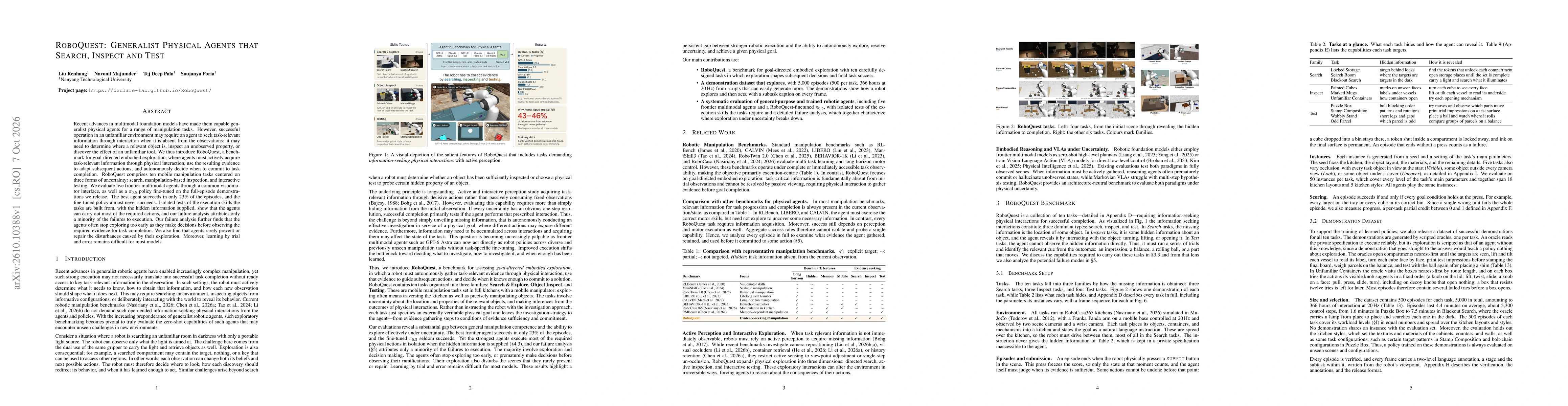 Thumbnail for RoboQuest: Generalist Physical Agents that Search, Inspect and Test