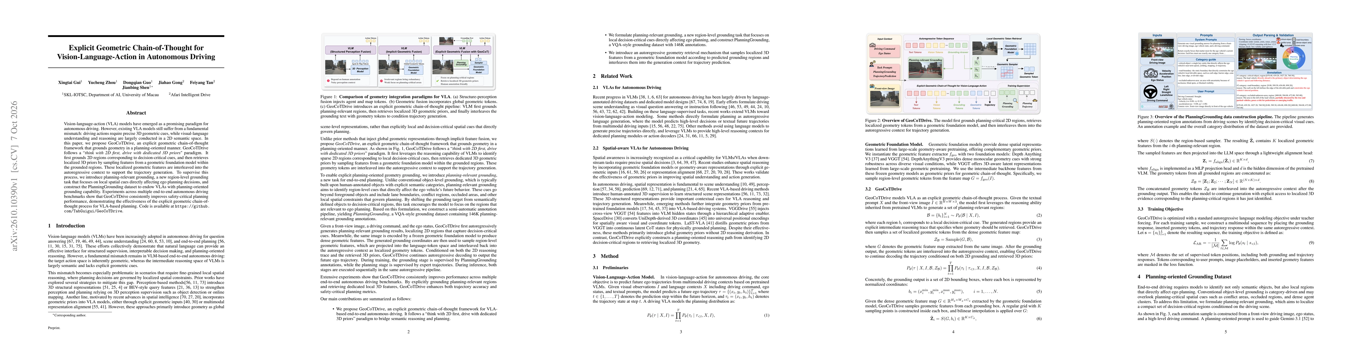 Thumbnail for Explicit Geometric Chain-of-Thought for Vision-Language-Action in Autonomous Driving