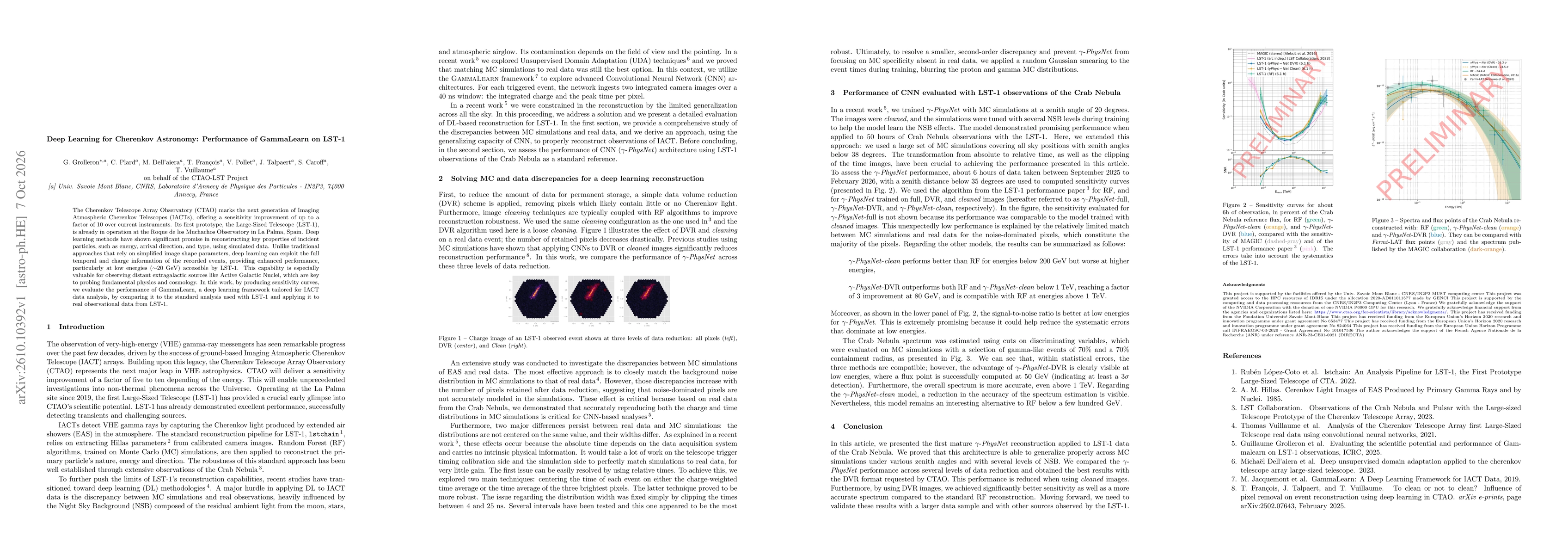Thumbnail for Deep Learning for Cherenkov Astronomy: Performance of GammaLearn on LST-1