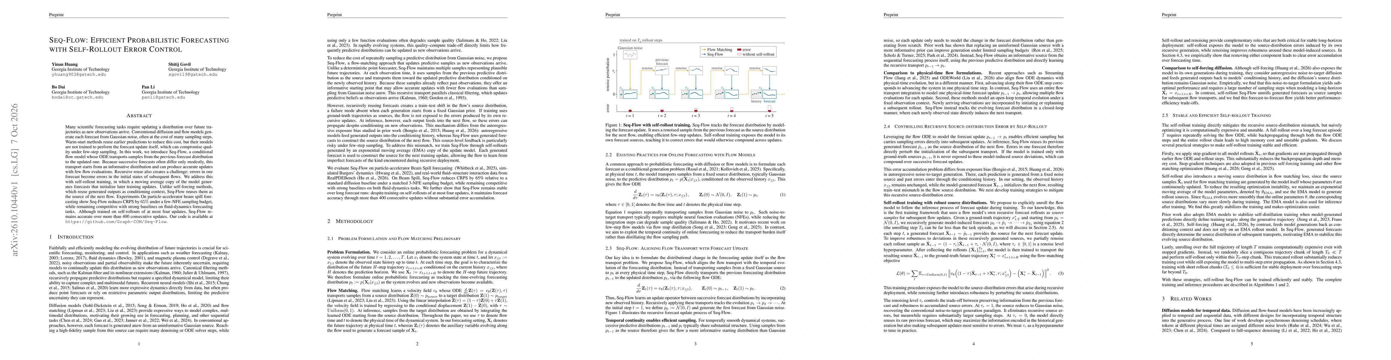 Thumbnail for Seq-Flow: Efficient Probabilistic Forecasting with Self-Rollout Error Control