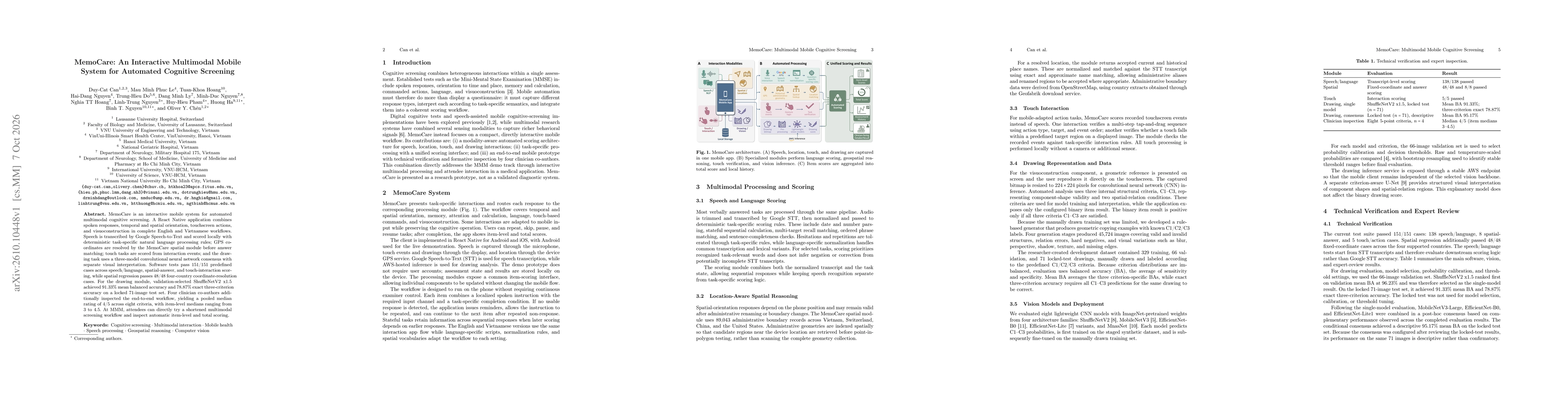 Thumbnail for MemoCare: An Interactive Multimodal Mobile System for Automated Cognitive Screening
