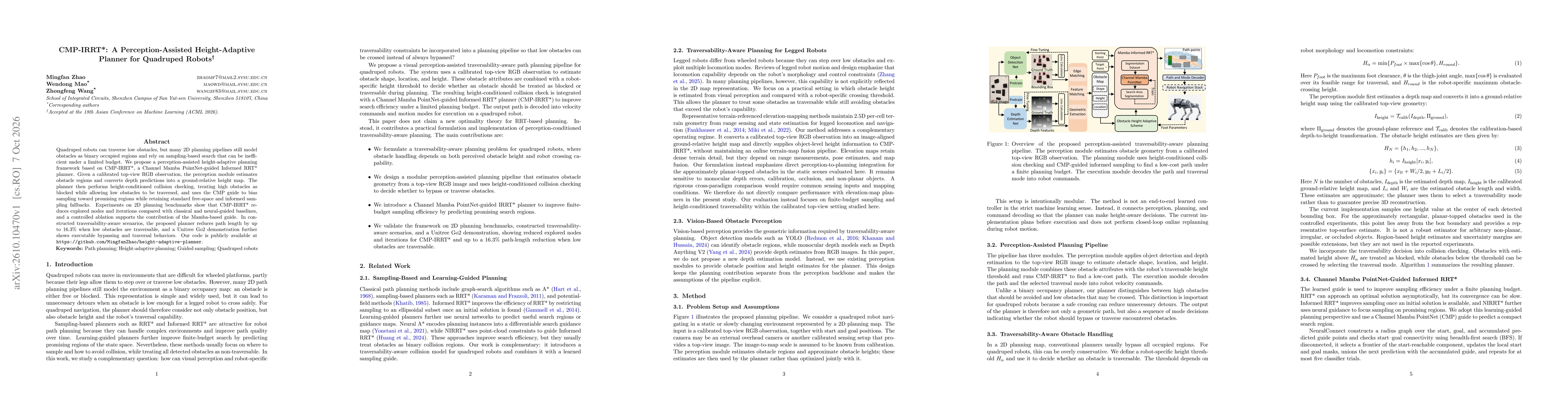 Thumbnail for CMP-IRRT*: A Perception-Assisted Height-Adaptive Planner for Quadruped Robots