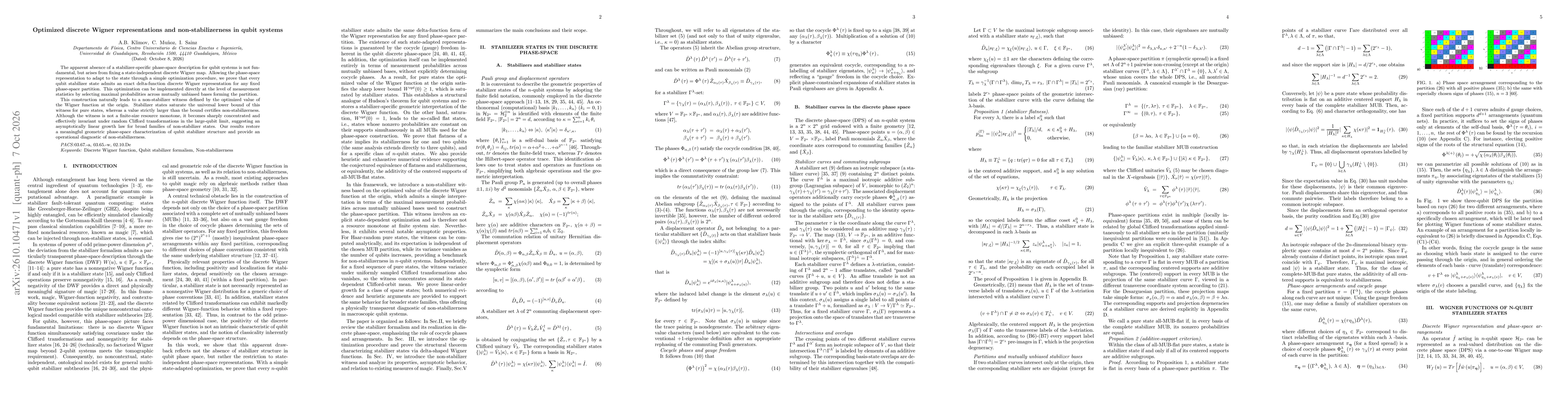 Thumbnail for Optimized discrete Wigner representations and non-stabilizerness in qubit systems