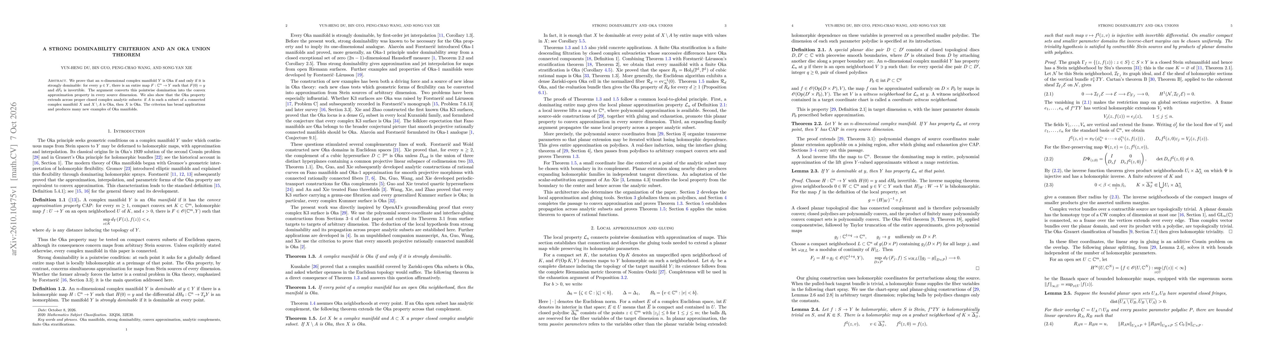 Thumbnail for A Strong Dominability Criterion and an Oka Union Theorem