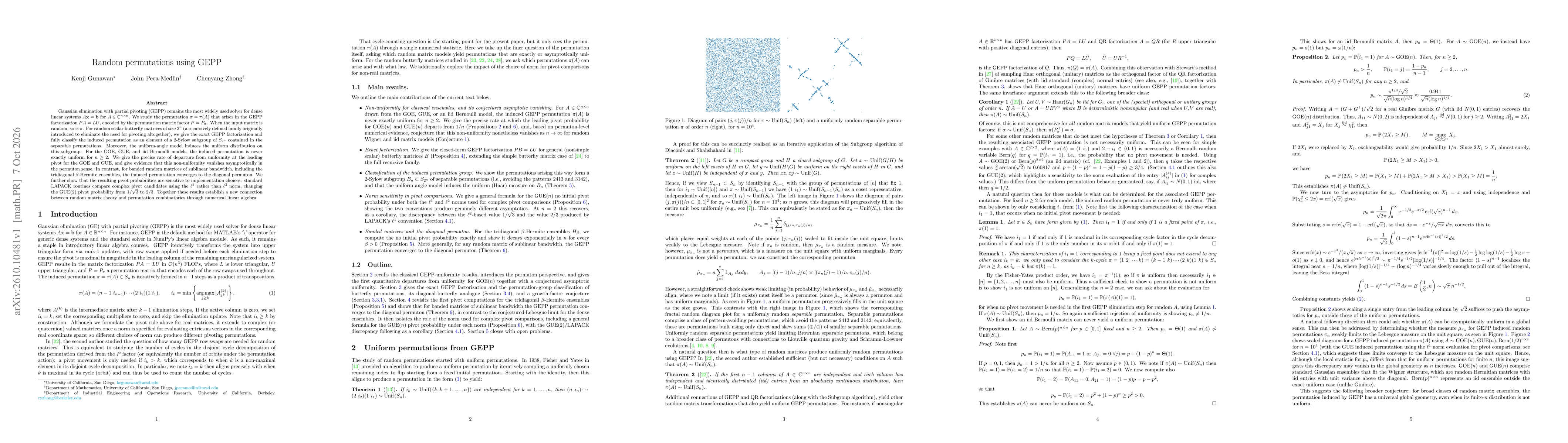 Thumbnail for Random permutations using GEPP