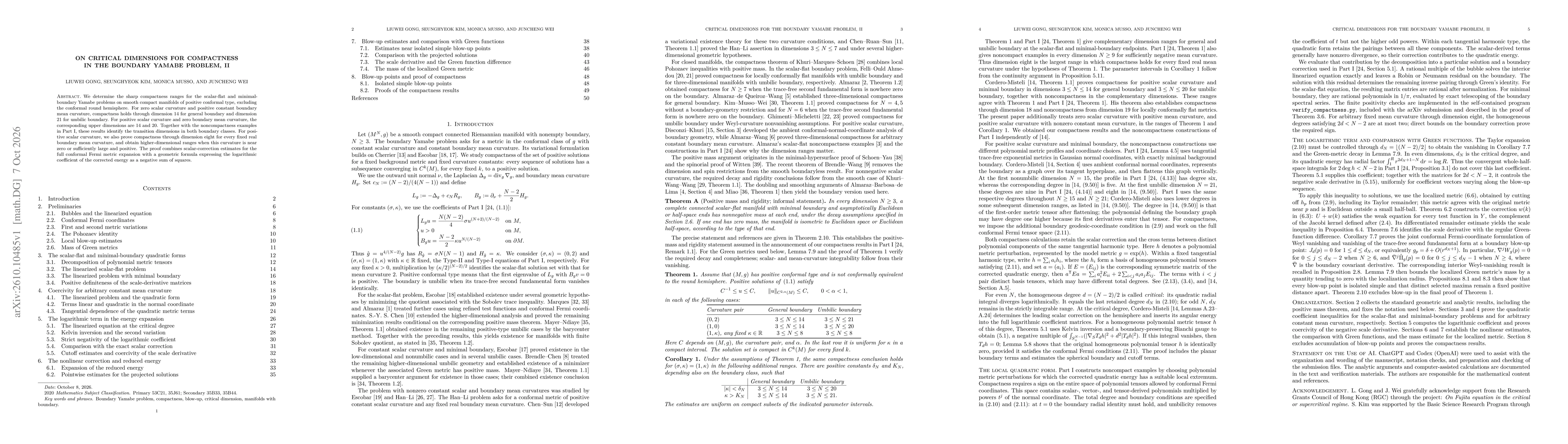 Thumbnail for On Critical Dimensions for Compactness in the Boundary Yamabe Problem, II