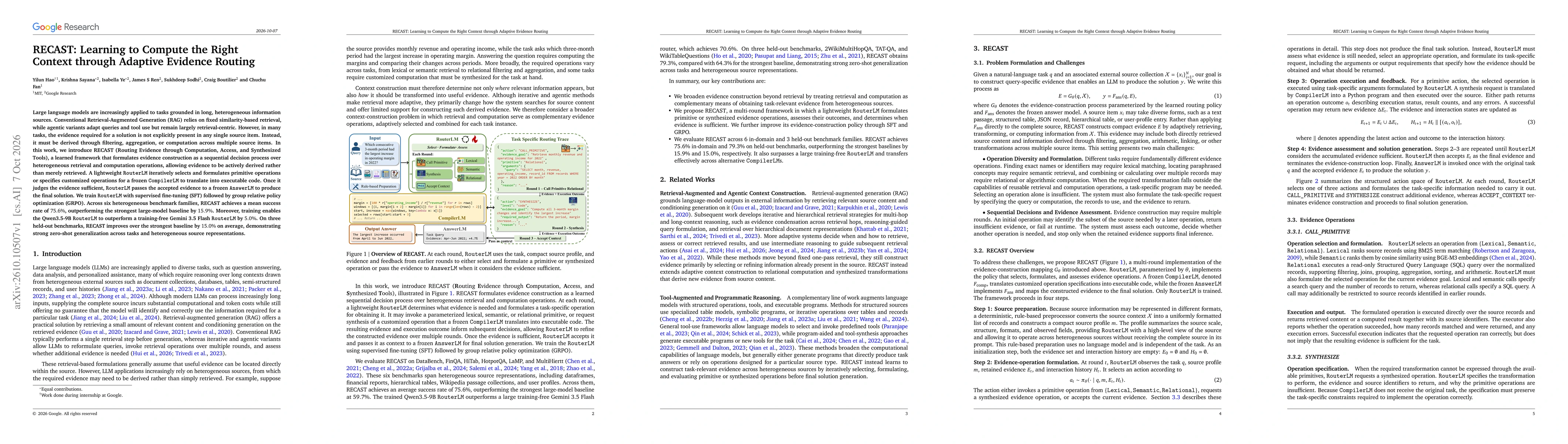Thumbnail for RECAST: Learning to Compute the Right Context through Adaptive Evidence Routing