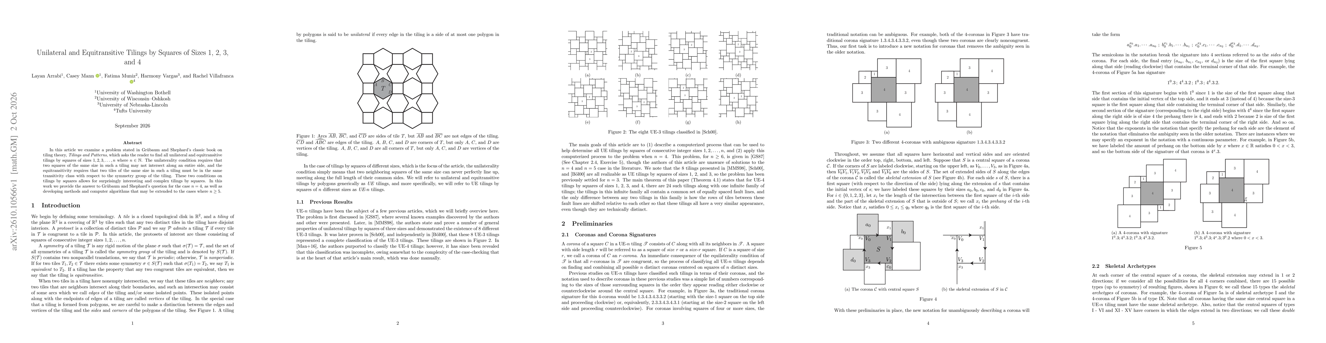 Thumbnail for Unilateral and Equitransitive Tilings by Squares of Sizes 1, 2, 3, and 4