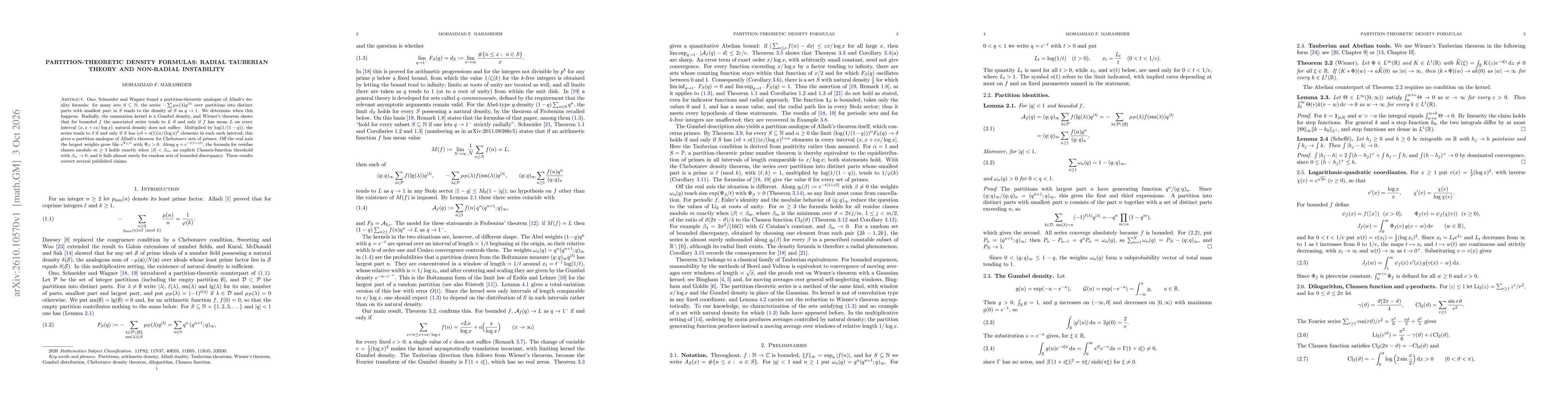 Thumbnail for Partition-theoretic density formulas: radial Tauberian theory and non-radial instability
