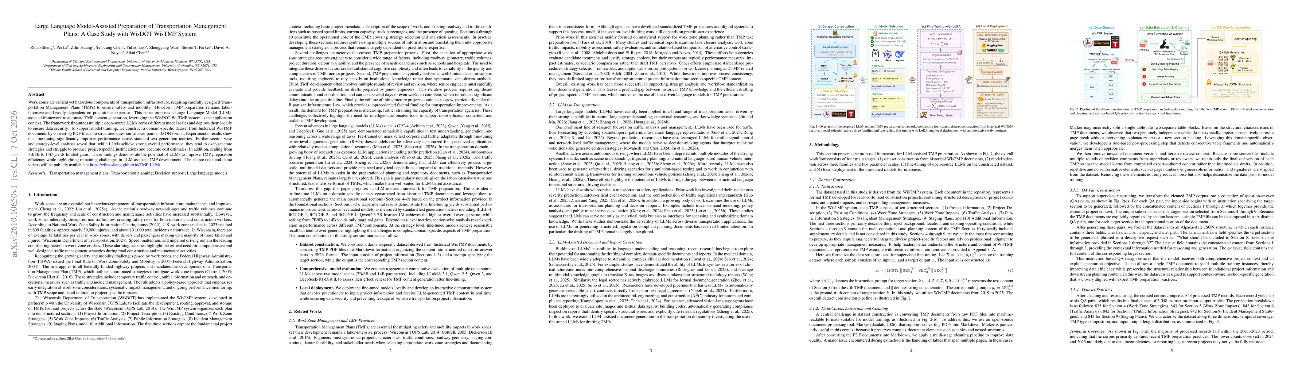 Thumbnail for Large Language Model-Assisted Preparation of Transportation Management Plans: A Case Study with WisDOT WisTMP System