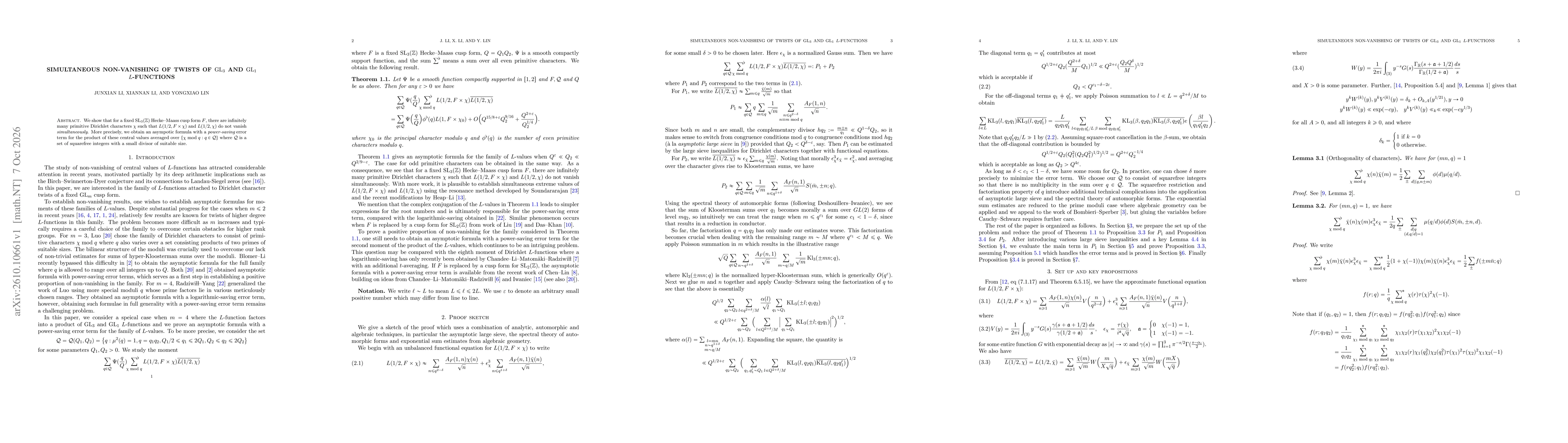 Thumbnail for Simultaneous non-vanishing of twists of $\mathrm{GL}_3$ and $\mathrm{GL}_1$ $L$-functions