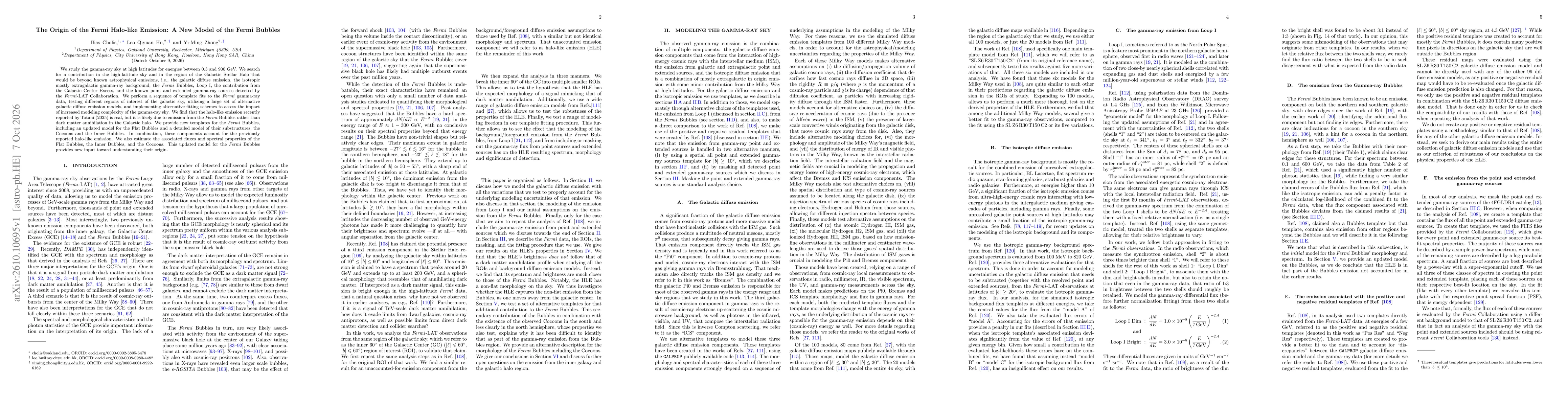 Thumbnail for The Origin of the Fermi Halo-like Emission: A New Model of the Fermi Bubbles