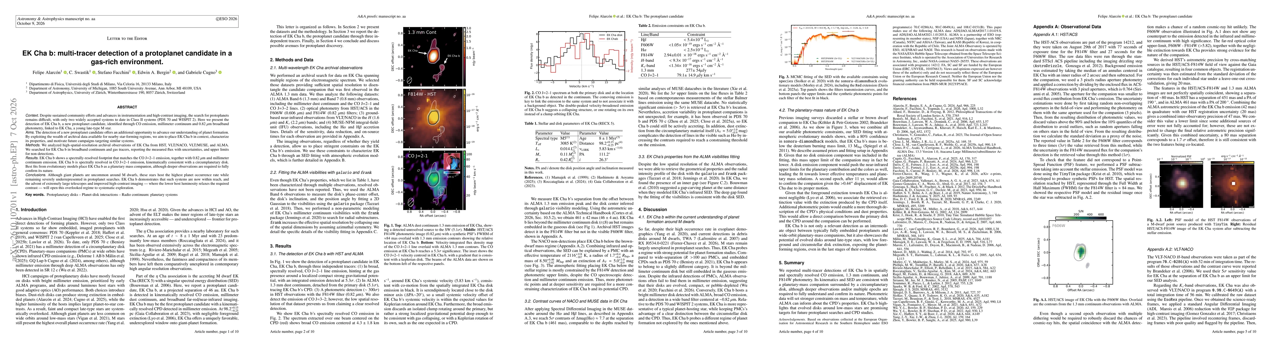 Thumbnail for EK Cha b: multi-tracer detection of a protoplanet candidate in a gas-rich environment