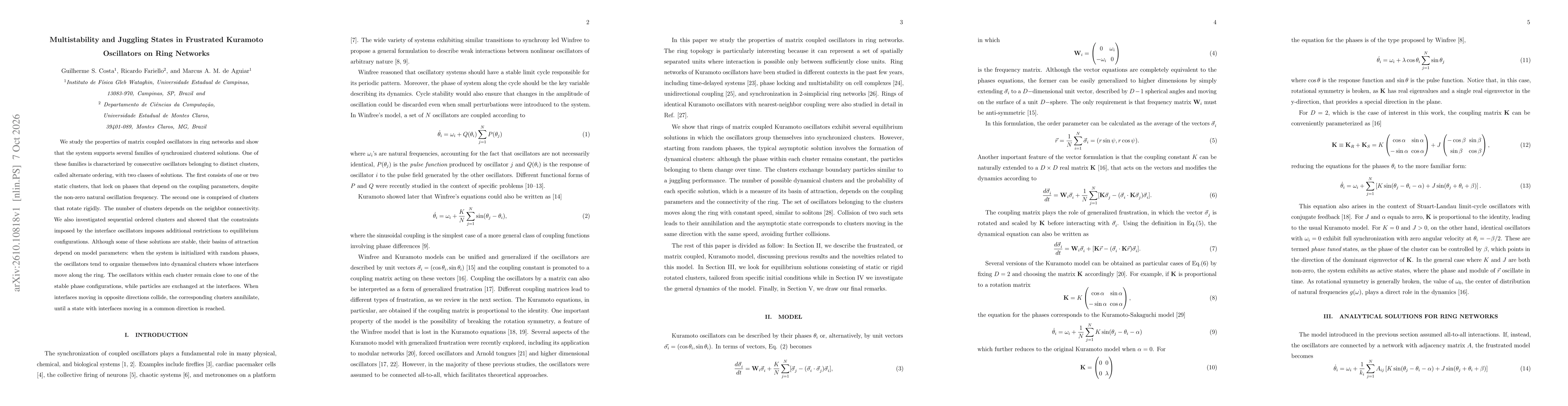 Thumbnail for Multistability and Juggling States in Frustrated Kuramoto Oscillators on Ring Networks
