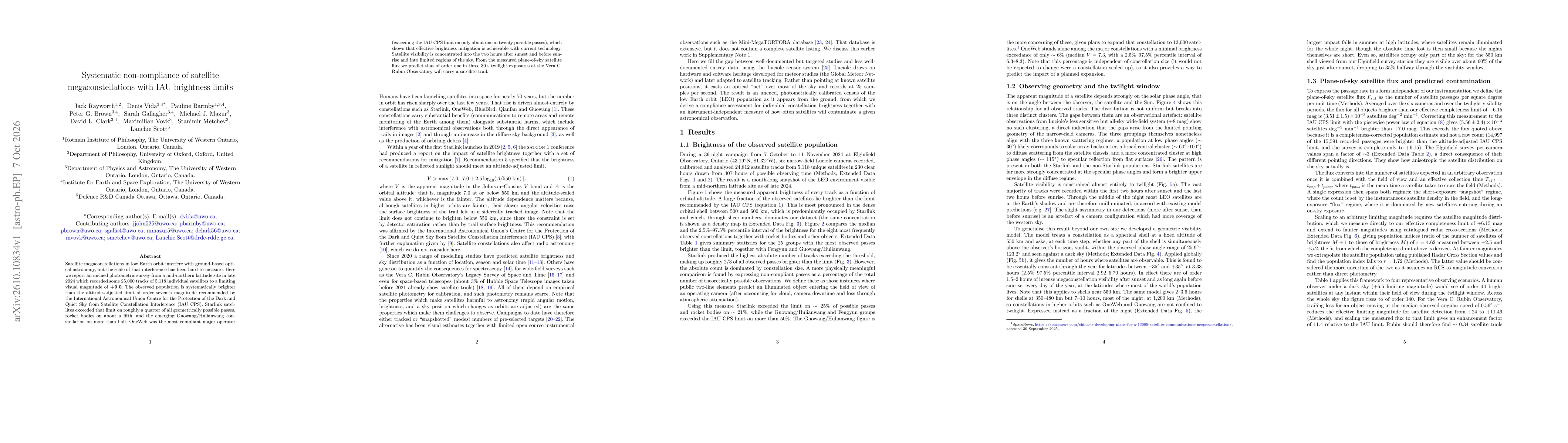 Thumbnail for Systematic non-compliance of satellite megaconstellations with IAU brightness limits