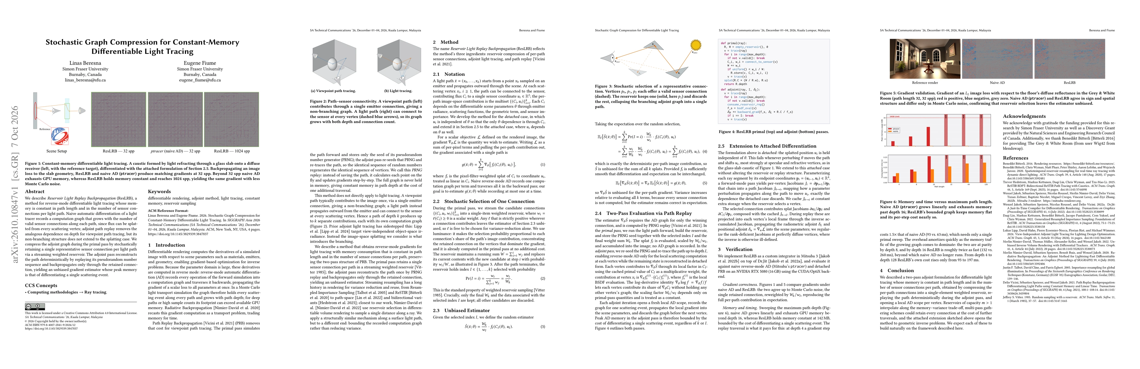 Thumbnail for Stochastic Graph Compression for Constant-Memory Differentiable Light Tracing