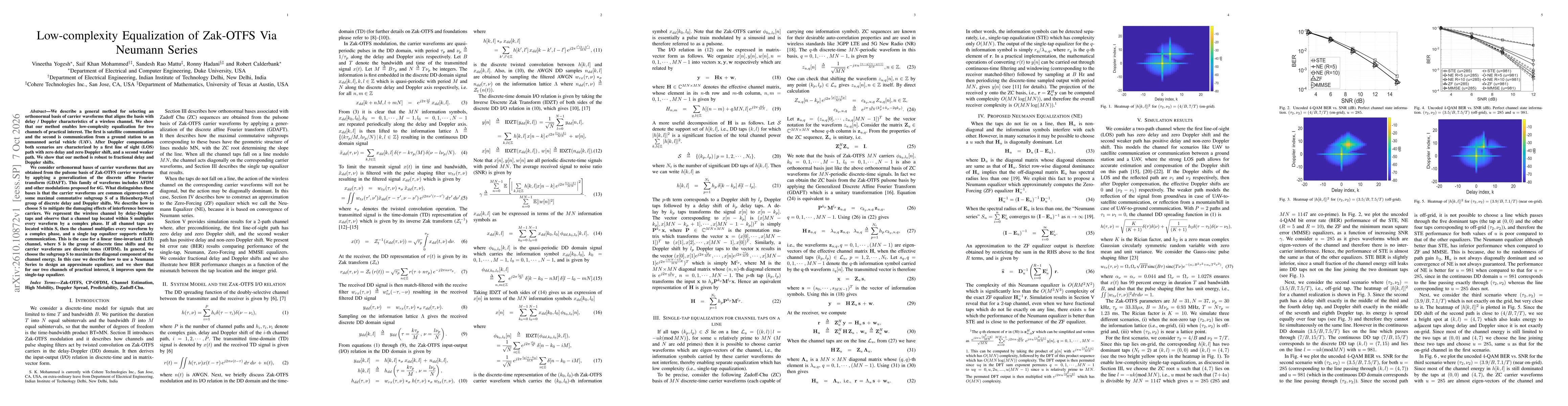 Thumbnail for Low-complexity Equalization of Zak-OTFS Via Neumann Series