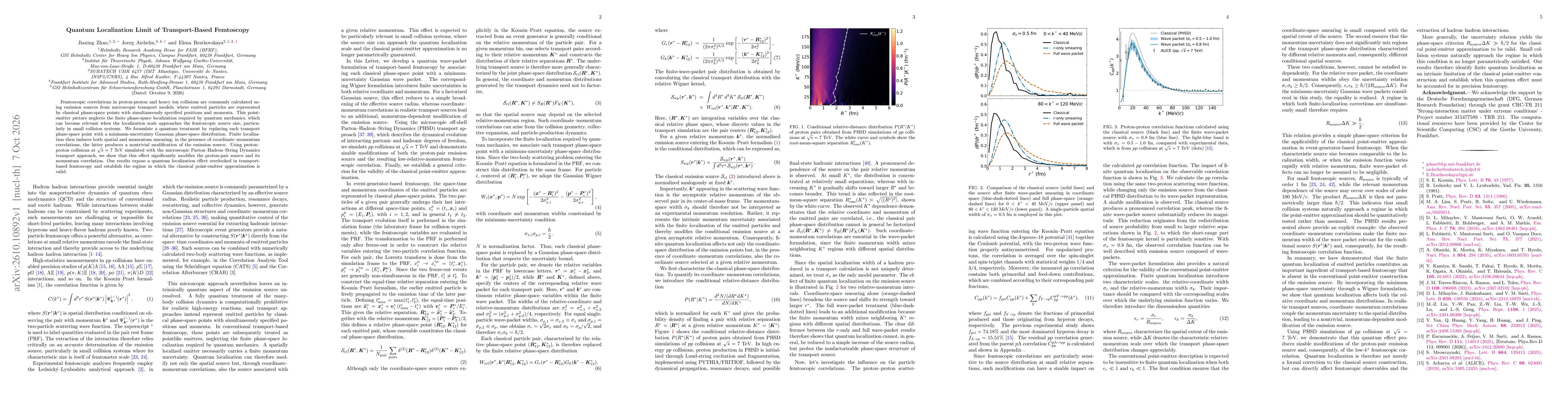 Thumbnail for Quantum Localization Limit of Transport-Based Femtoscopy