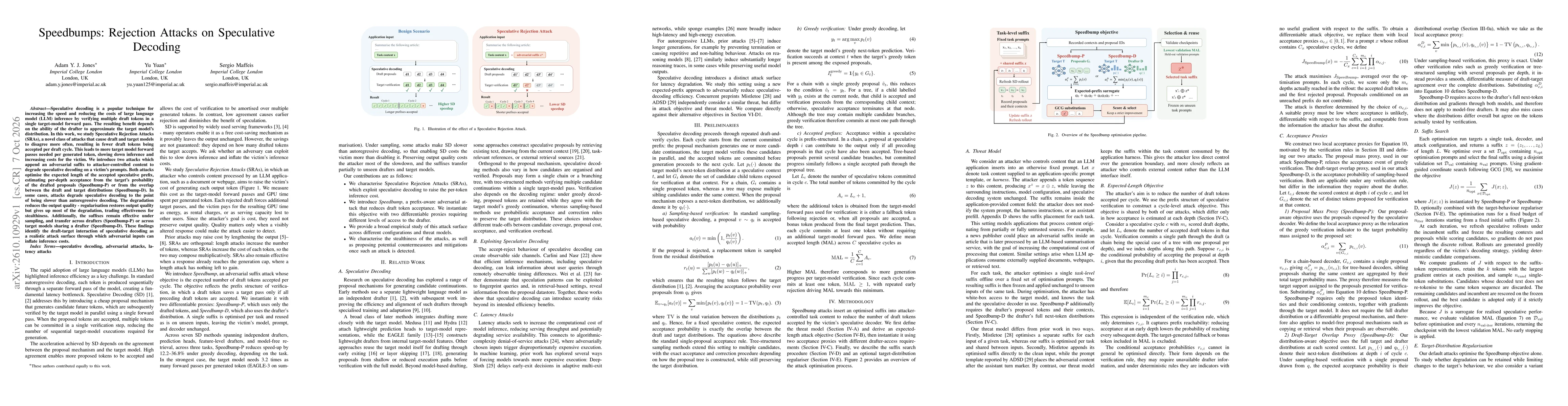 Thumbnail for Speedbumps: Rejection Attacks on Speculative Decoding