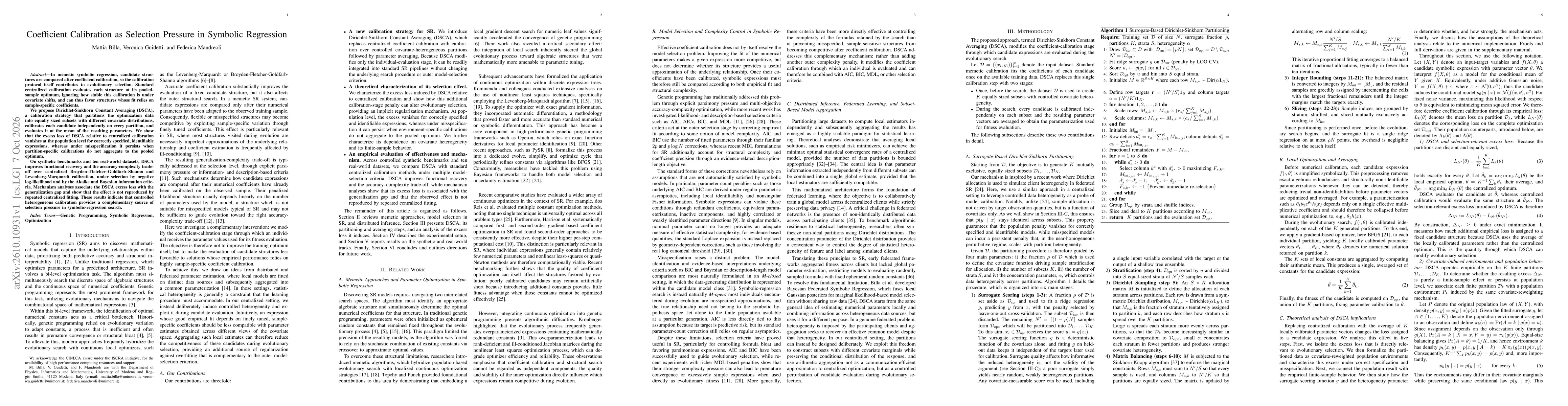 Thumbnail for Coefficient Calibration as Selection Pressure in Symbolic Regression